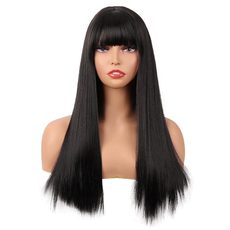 Tongman Cos Wig Female Long Hair Mixed Gold Red Brown Pure Black Lolita High-Temperature Fiber Long Straight Hair Full-Head Wig