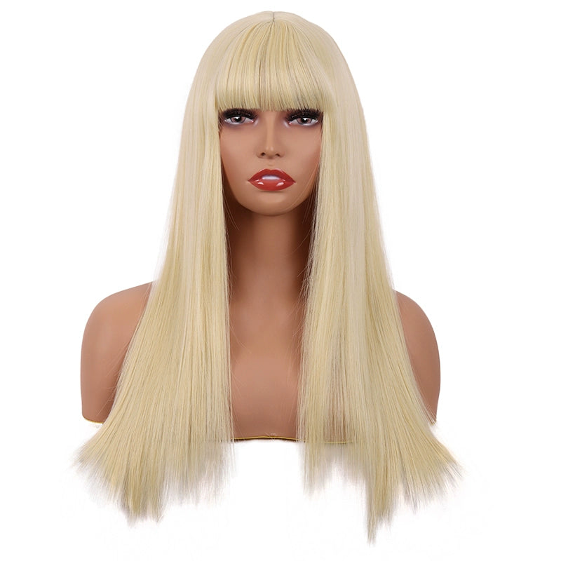 Tongman Cos Wig Female Long Hair Mixed Gold Red Brown Pure Black Lolita High-Temperature Fiber Long Straight Hair Full-Head Wig