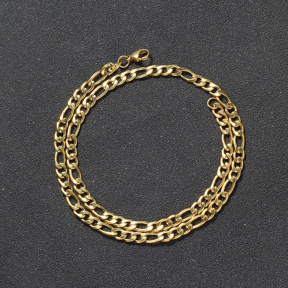Fashion Men European and American Street Figaro Titanium Steel Cuban Link Chain