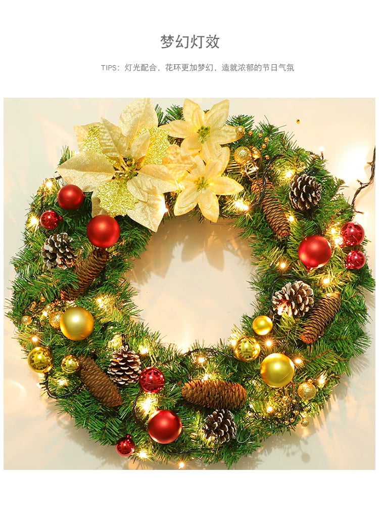 Christmas Wreath 30cm40/50/60cm Christmas Decorations Christmas Door Hanging Christmas Tree Wreath Ornaments