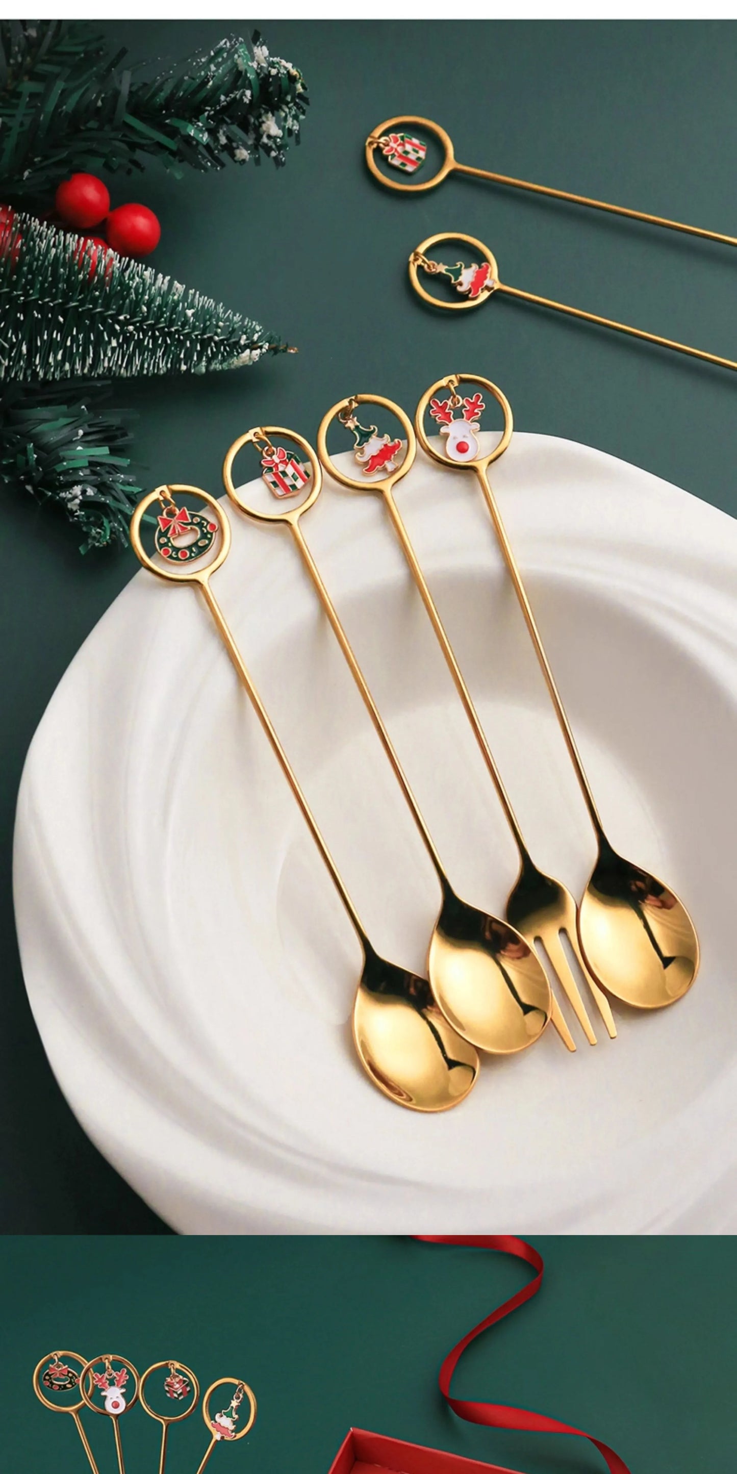 Stainless Steel Coffee Stir Spoon Christmas Gift