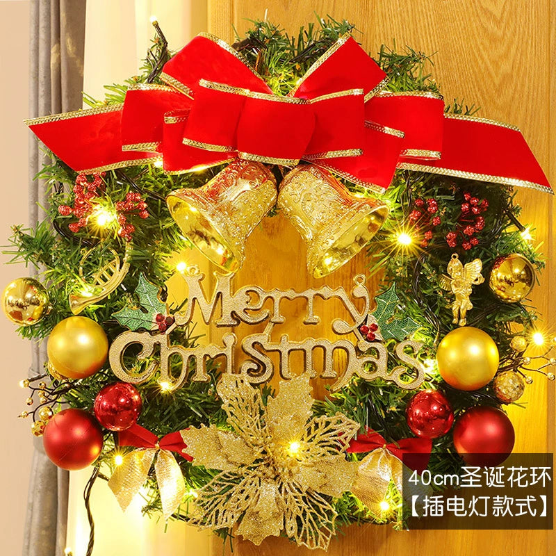 Christmas Wreath 30cm40/50/60cm Christmas Decorations Christmas Door Hanging Christmas Tree Wreath Ornaments