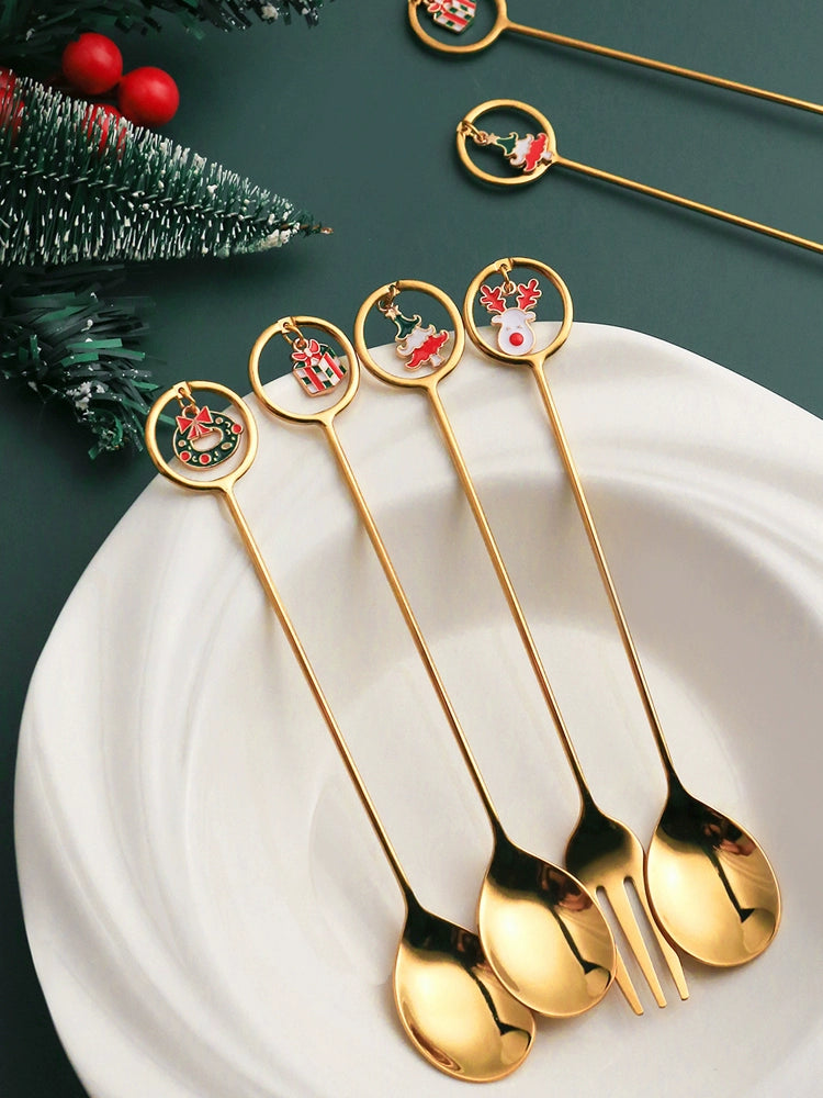 Stainless Steel Coffee Stir Spoon Christmas Gift