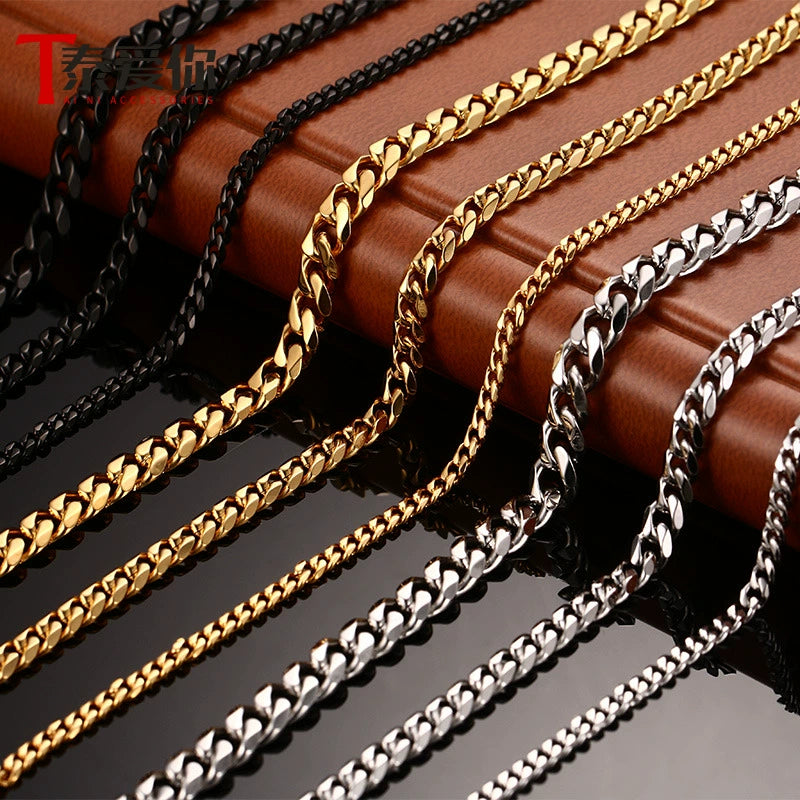 Tai Love You Hip Hop Cool Titanium Steel Pendant Thick Chain