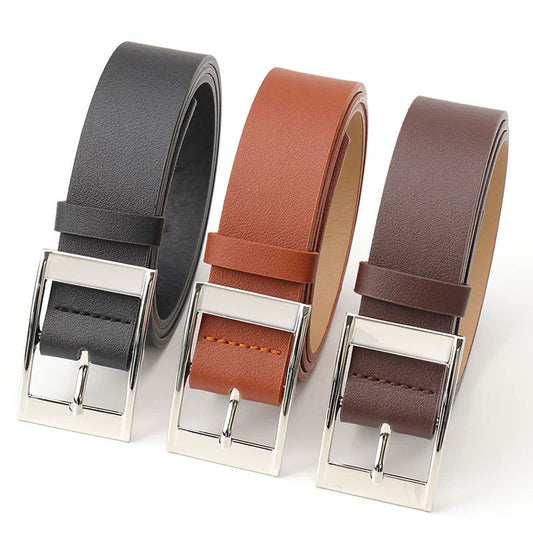 K-style Pin Buckle Women's Belt Casual Style Student with Black Camel Brown All-Matching Jeans Men and Women Universal Belt