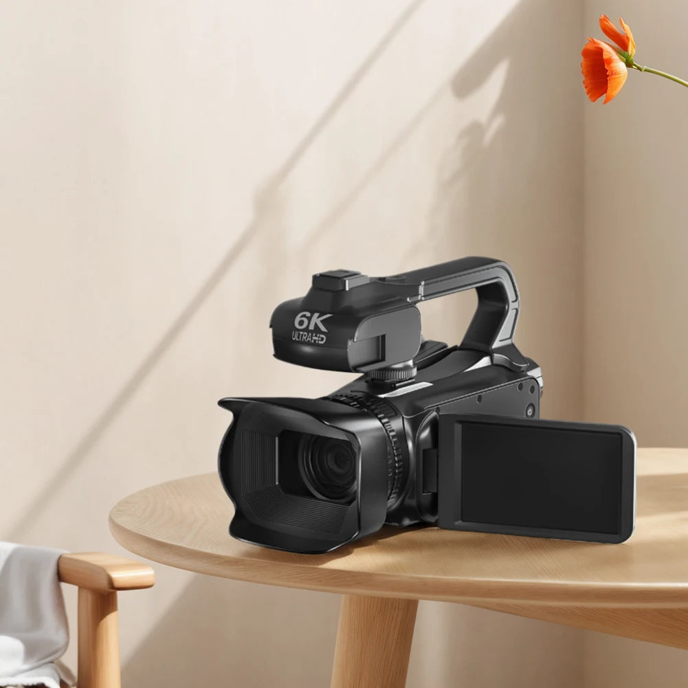 6K Digital Video Camera 64MP 4inch Touch Screen Vlogging Camera 18x Digital Zoom Camcorder for YouTube Live Streaming Vlogging