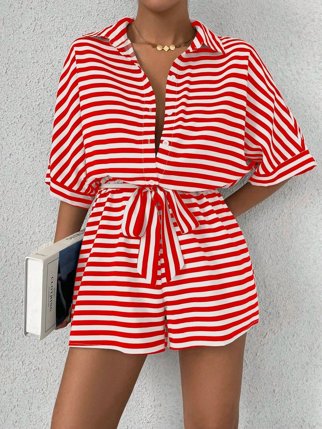 Shirt Top+ Shorts 2-piece Sets Woman