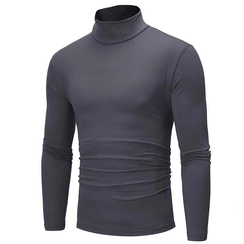 Autumn Winter Men's High Neck Apparel Pullover Thermal Tops