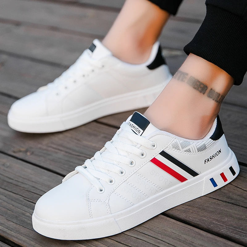 2024 Mens Casual Sneakers New Fashion Lace-up White