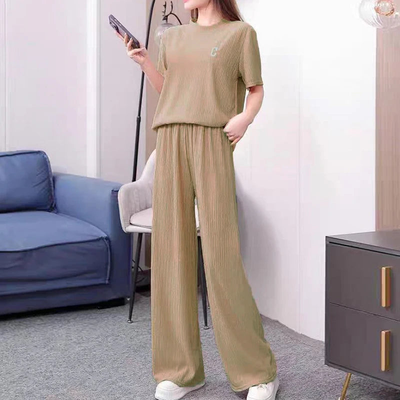 Woman Causal 2 Pieces Pajamas Home Wear Loungewear