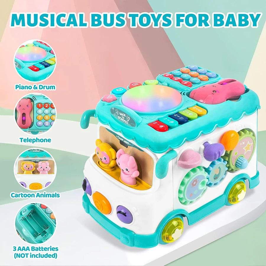 Montessori Educational Toys Baby Musical Bus