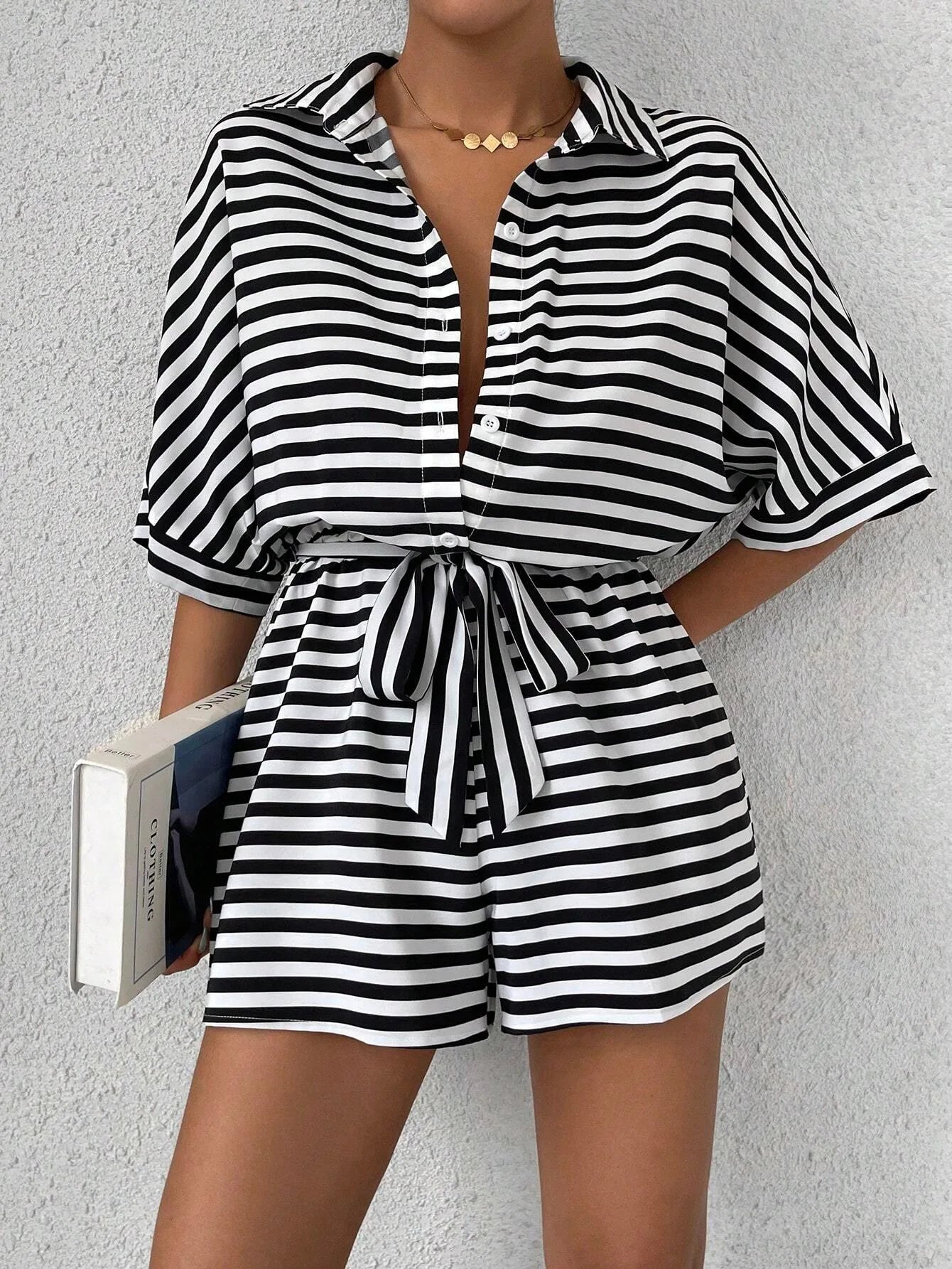 Shirt Top+ Shorts 2-piece Sets Woman