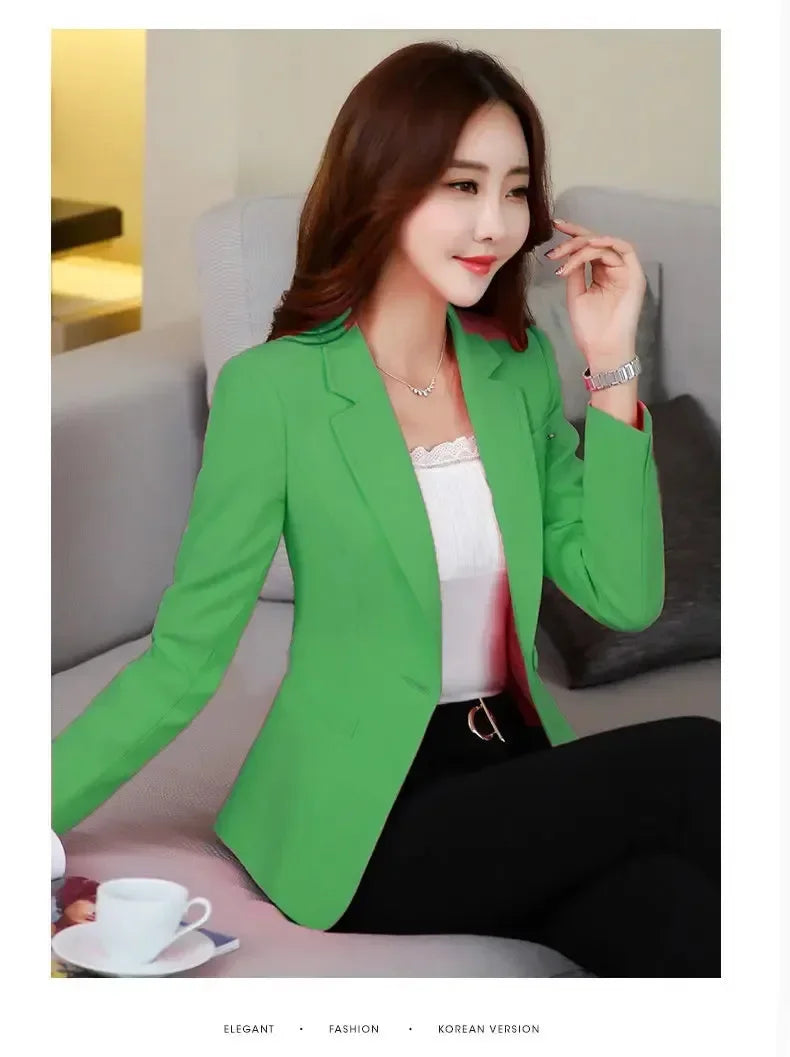 Spring/Autumn Female Suit Jacket Black Professional Suit Interview Formal Work Clothes Office Lady OL Classic Blazers for Women