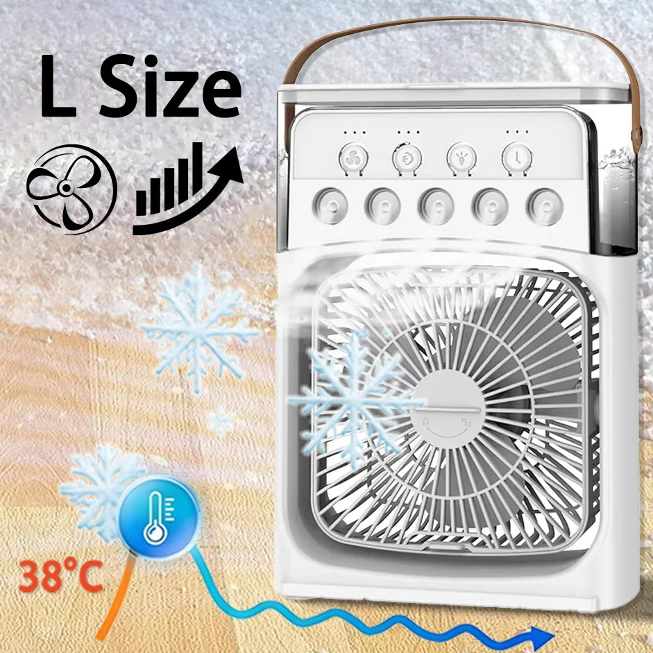Air Conditioner Portable 3 in 1 Fan Mini Cooler Home House LED Humidifier For Bedroom Small Living Room Water Summer Fans Desk