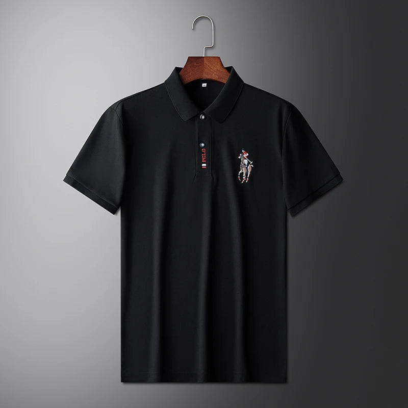 Men's Embroidered Casual Fashion Short Sleeved POLO Shirt Comfortable Top