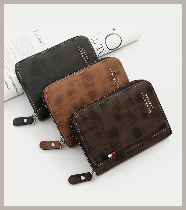Men's Wallet Made Of Leather Wax Oil Skin Purse For Men Coin Purse