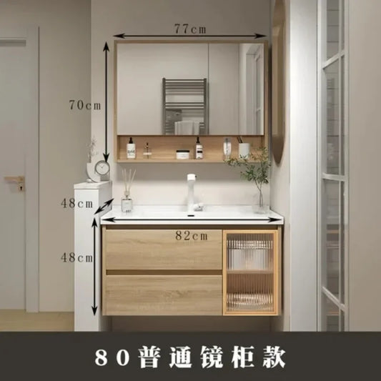 Jewelry Locker Decorations Bathroom Cabinet Small Mirror Wooden Closet Display Cabinet Shelves Washbasin Gabinetesalon Furniture