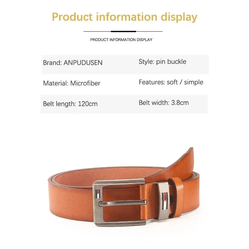 High Quality Men Belt Alloy Square