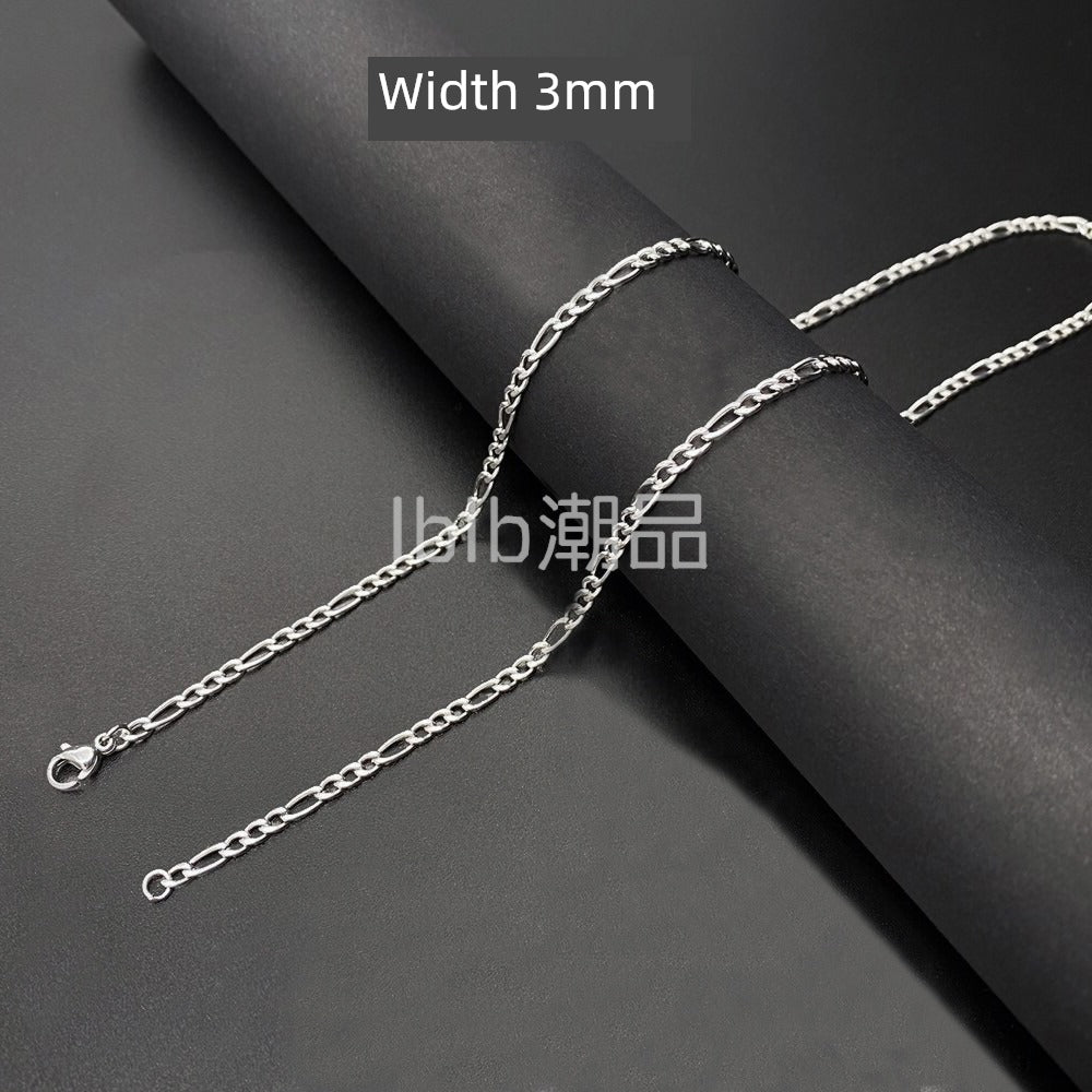 Fashion Men European and American Street Figaro Titanium Steel Cuban Link Chain