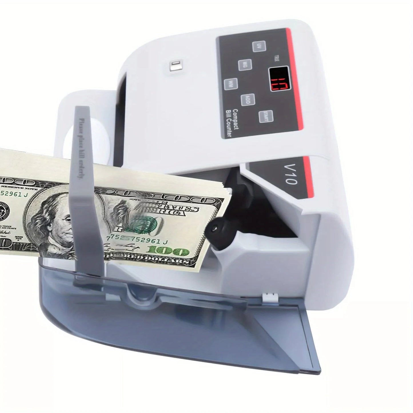 Portable Money Bill Counter Counting Machine with UV/MG/WM Counterfeit Detection