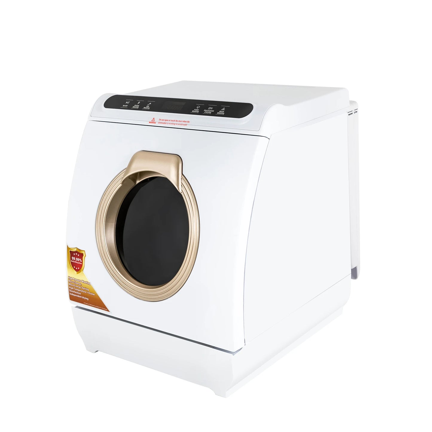 110V 900W Portable Dishwasher Countertop Dish Washing Machine Sterilization Temperature 72℃ 5 Washing Programs Apartment