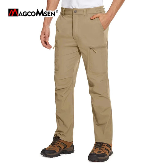 MAGCOMSEN Men's Waterproof Hiking Pants with Multi-pockets Lightweight