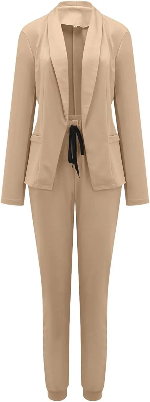 2024 New European and American Leisure Solid Color Commuting Fashion Leisure Set, Suit and Women's Wear Set