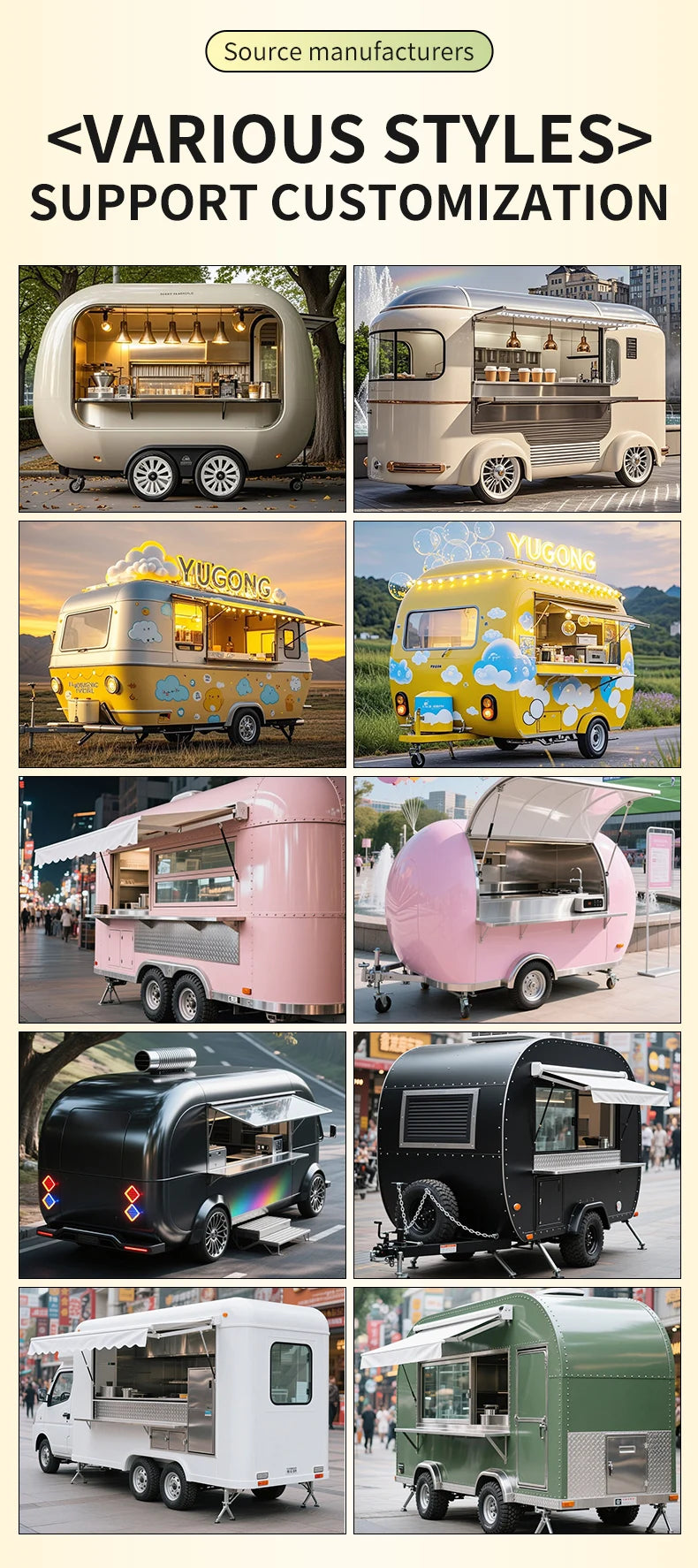 Fully Equipped Fast Food Truck for Sale Mobile BBQ Ice Cream Coffee Cart for Snacks Candy Chips food trailer truck for sale