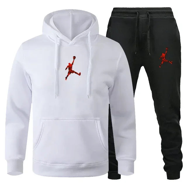 2025 Autumn/Winter Men's Fashionable long-sleeved sweatshirt + casual pants 2-piece set