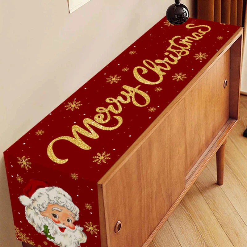Christmas Table Runner Merry Christmas Decoration for Home Xmas Party