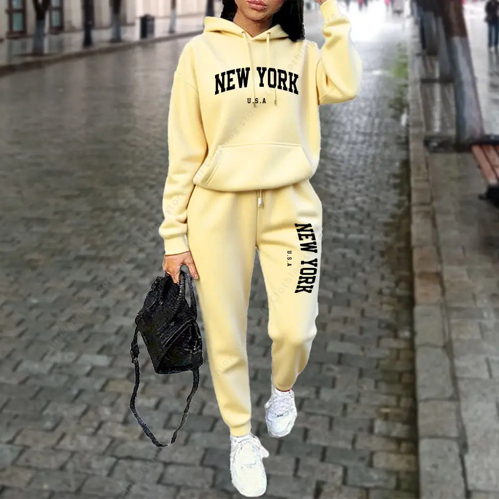 NEW YORK Women's Tracksuit Autumn Winter Hoodie