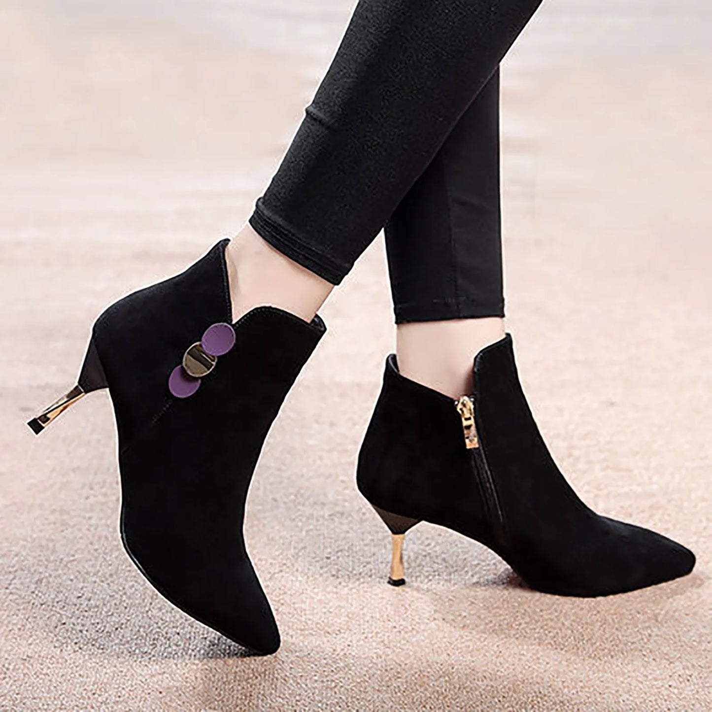 Elegant Woman Heeled Boots