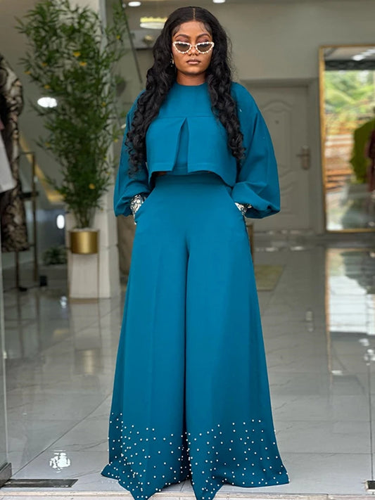 2 Piece Women Matching Sets Solid Color Two Pieces Sets Top And Pants Suits Outfits Clothing