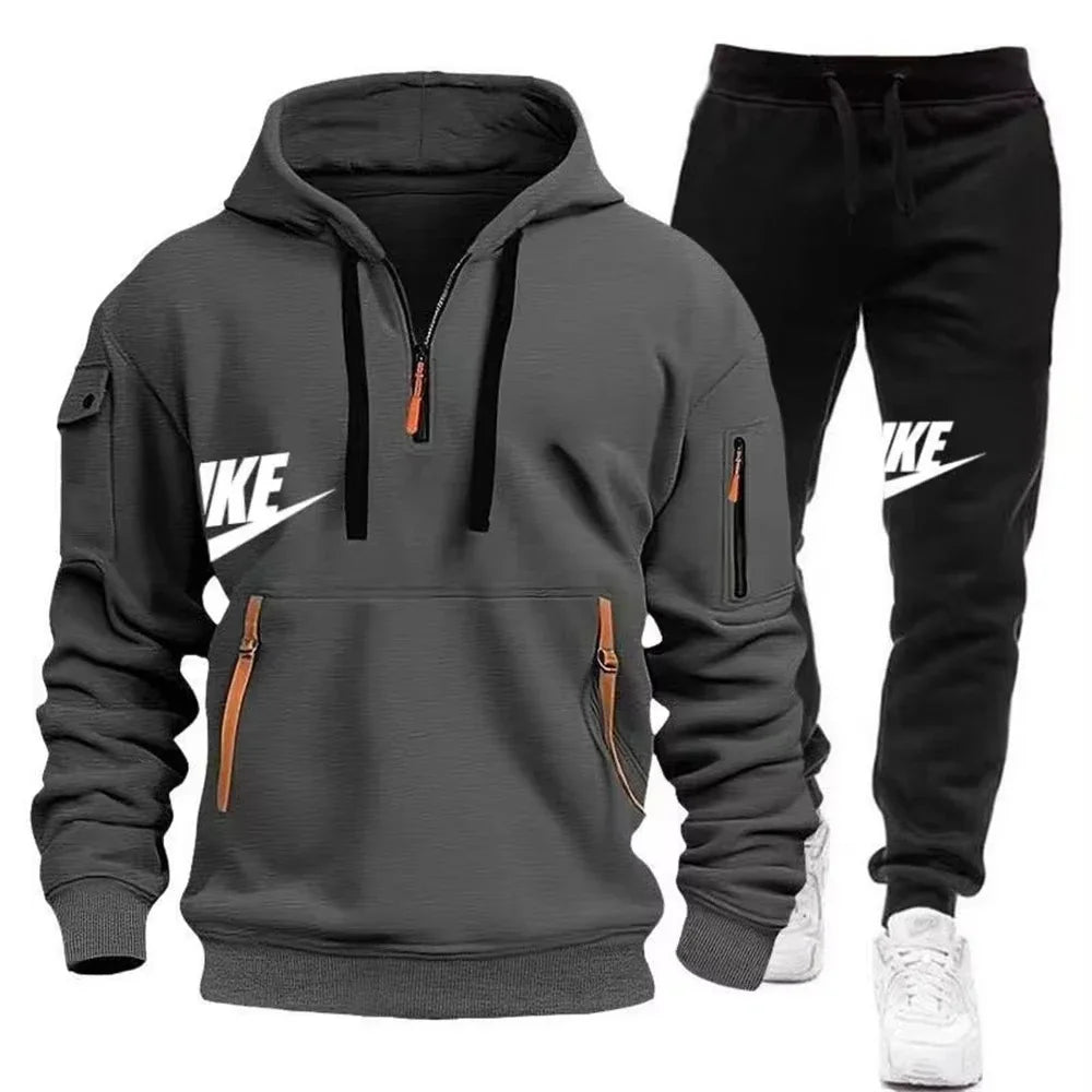 2025 New men's autumn and winter suit zipper hoodie
