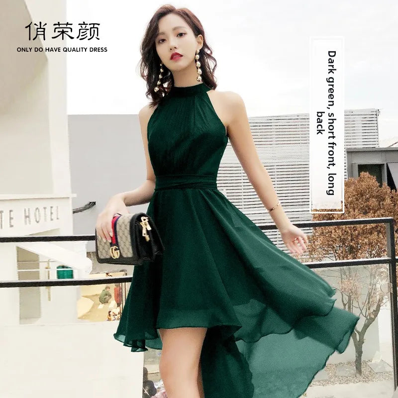 Ele ort Neline Evening Dr Women's New 2026 Faionable Fairy T Sle High End Polyester ort Dr for Par