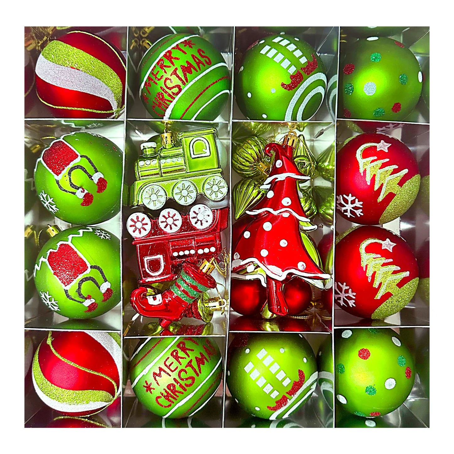 34/12/9pcs Grinch Christmas Ball Decorations