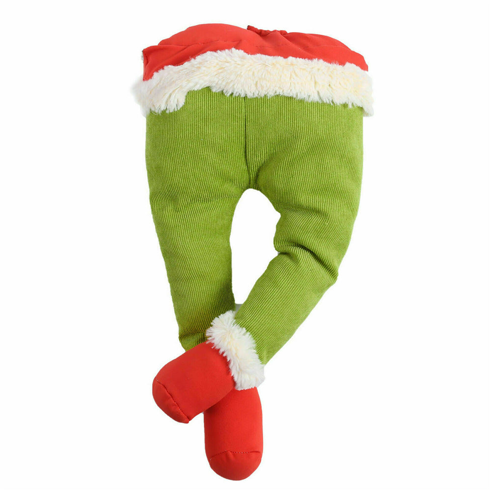Christmas Elf Leg Plush Toy Xmas Tree Green Artificial Leg Children's Toy Christmas Green Hairy Monster Arm Pendant