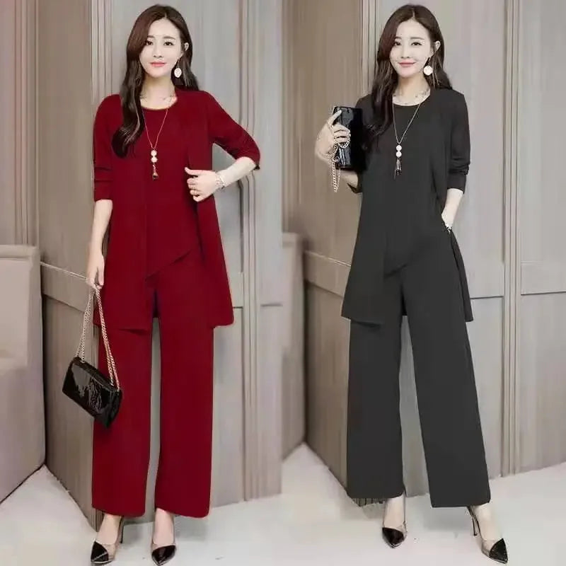 Stylish Slimming Age-Reducing Fashionable Plus Size Women's Three-Piece Suit New Spring Autumn 2020 Wide Tai Tai Skirt Set