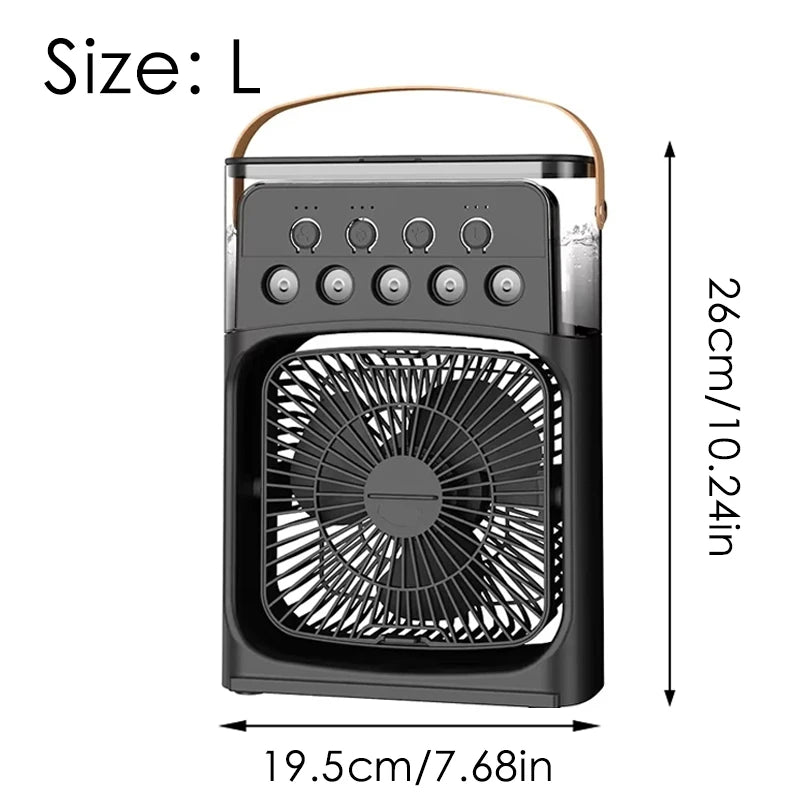 Air Conditioner Portable 3 in 1 Fan Mini Cooler Home House LED Humidifier For Bedroom Small Living Room Water Summer Fans Desk