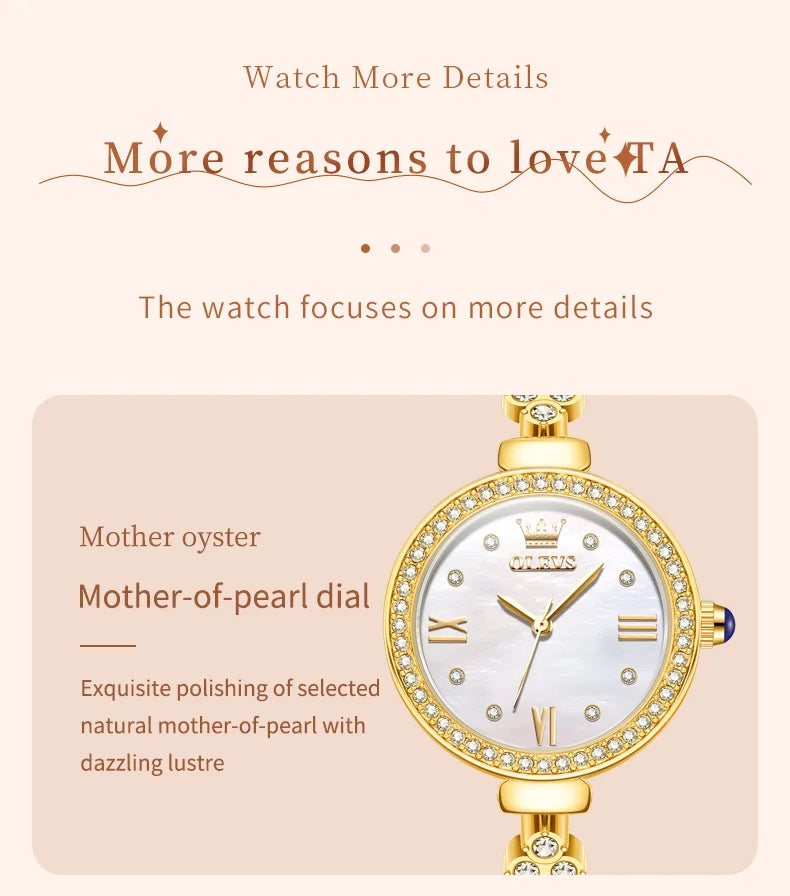 OLEVS 9903 Women Watchs Original Fashion Elegant Quartz Wristwatch Waterproof Luminous Bracelet Watch Band Diamond Bezel Reloj