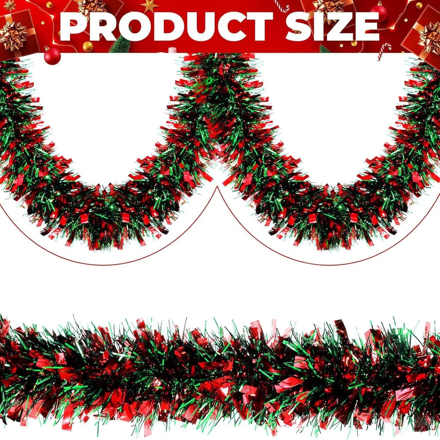 2M Christmas Snowflake Tinsel Garland