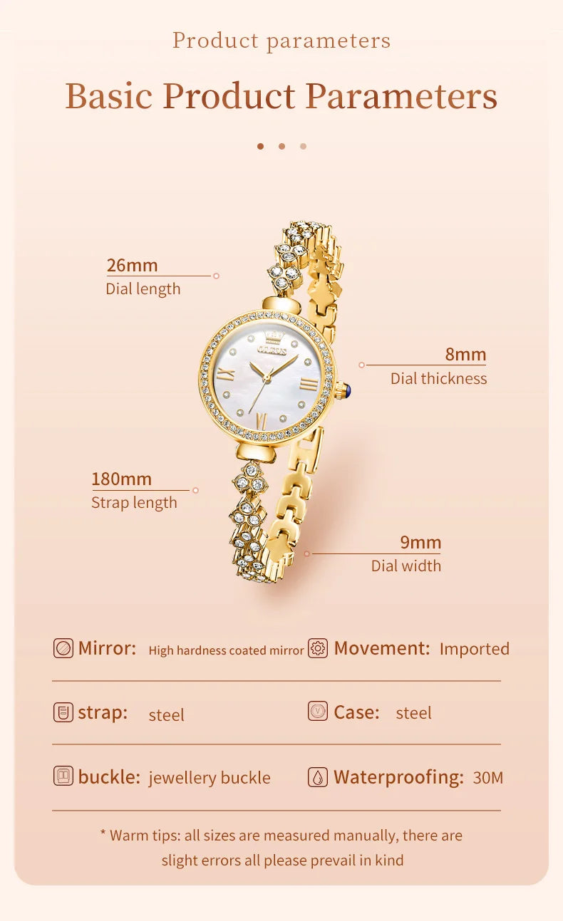 OLEVS 9903 Women Watchs Original Fashion Elegant Quartz Wristwatch Waterproof Luminous Bracelet Watch Band Diamond Bezel Reloj