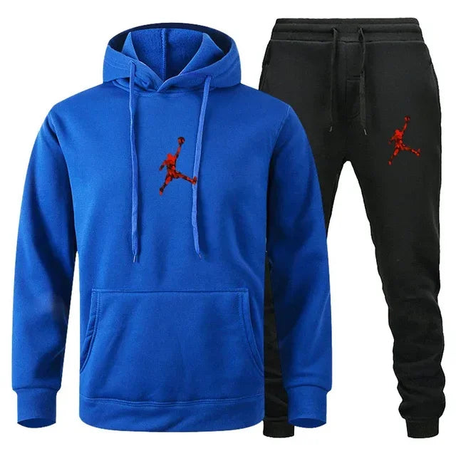 2025 Autumn/Winter Men's Fashionable long-sleeved sweatshirt + casual pants 2-piece set