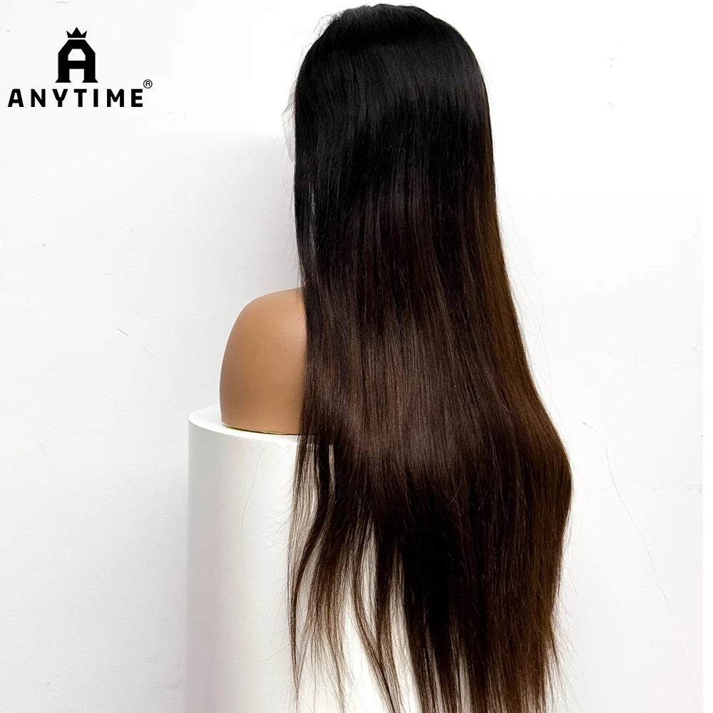 30 inches Straight Front Human Hair Wigs 280% Density 13x4 Transparent Lace Frontal Human Hair Wigs Soft Hair For Black Women