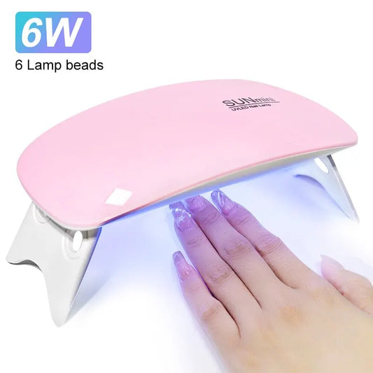 6W Mini Nail Dryer Machine Portable 6 LED UV Manicure Lamp Home With USB Cable