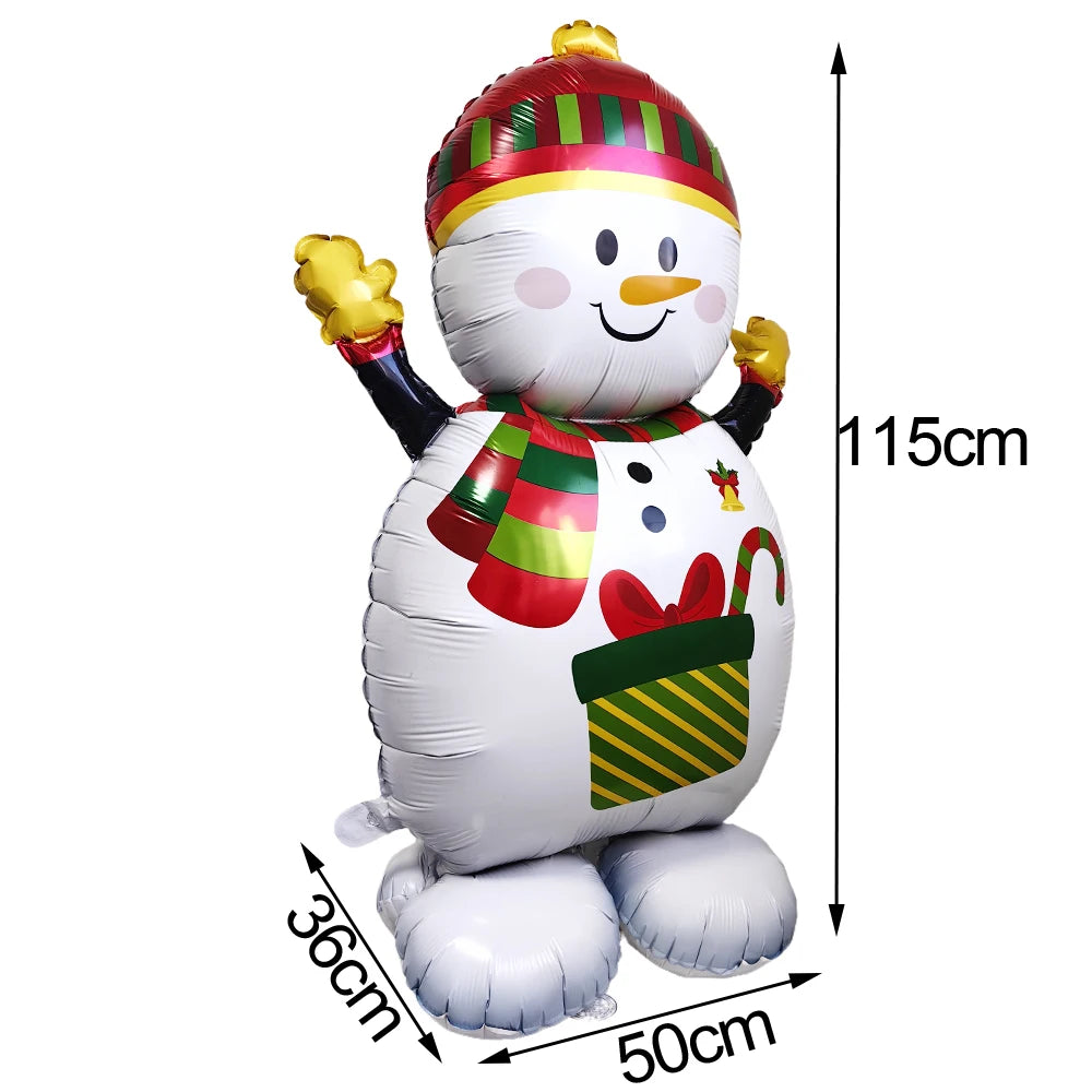 Christmas Inflatable Reindeer Balloons Standing Elk Xmas Gift Box Foil Balloons Christmas Birthday Decoration kids Party Ballons
