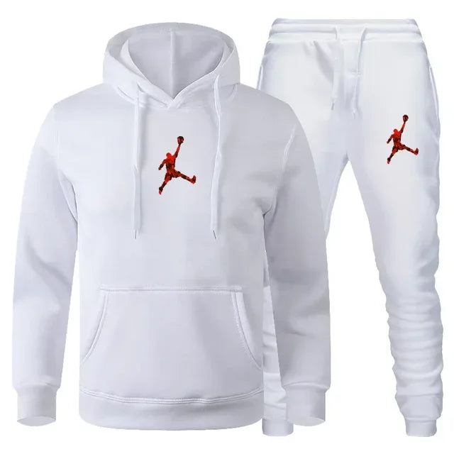 2025 Autumn/Winter Men's Fashionable long-sleeved sweatshirt + casual pants 2-piece set