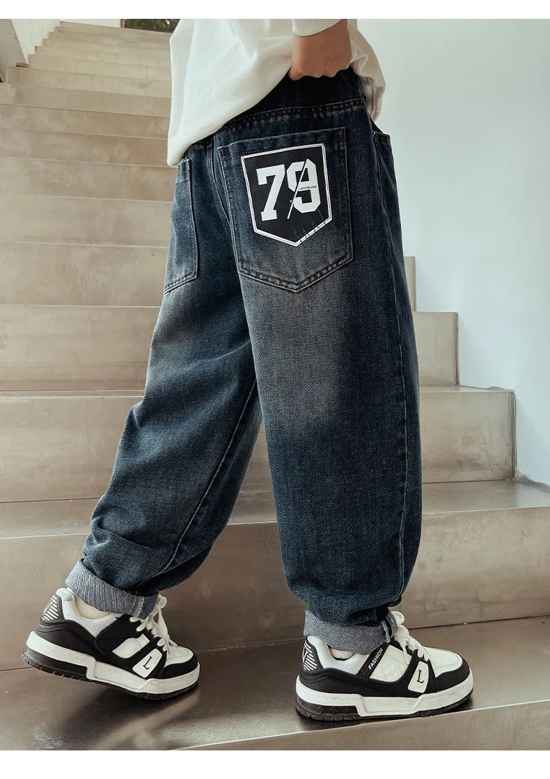 Spring Autumn Boys Jeans Children Denim Trousers New Kids Casual Pants for 5 6 7 8 9 10 11 12 13 14 Years Teenagers Kids Clothes