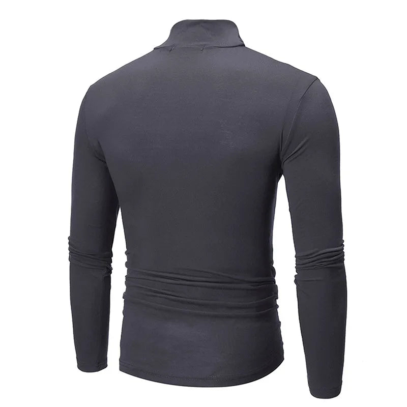 Autumn Winter Men's High Neck Apparel Pullover Thermal Tops