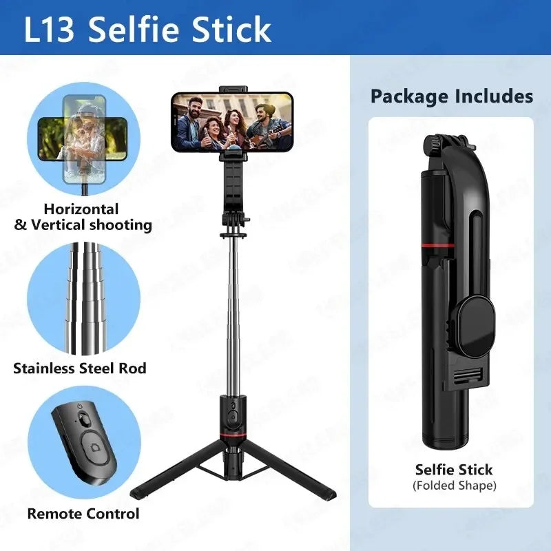 Wireless Selfie Stick for Smartphone, 44 Inch Tripod with Bluetooth Remote,